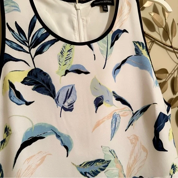 NWOT Banana Republic Floral Ruffle Racerback Dress - Picture 2 of 6